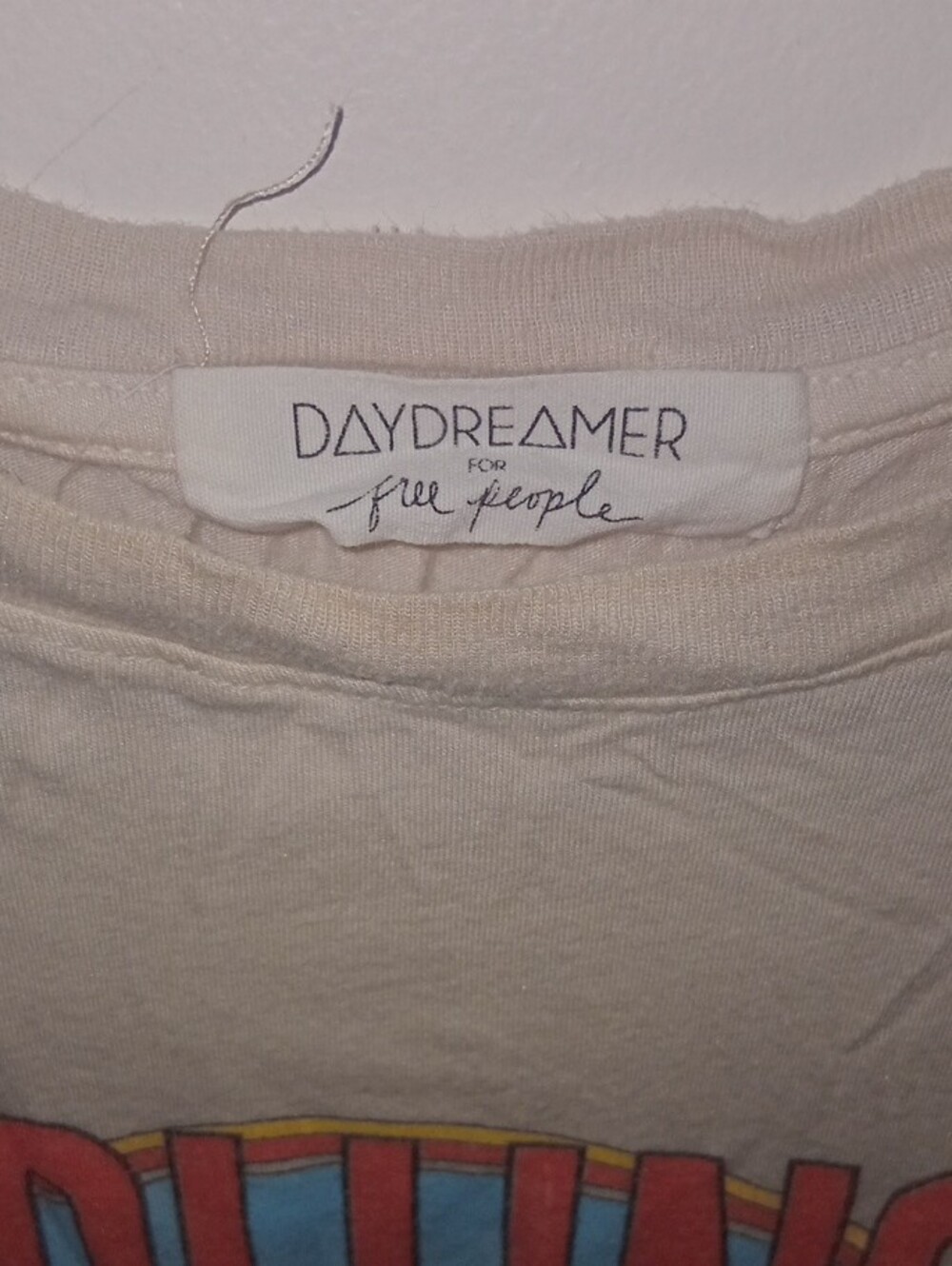 Day Dreamer For Free People Cream Rolling Stones Graphic Tee Multicolor Print - Picture 2 of 5